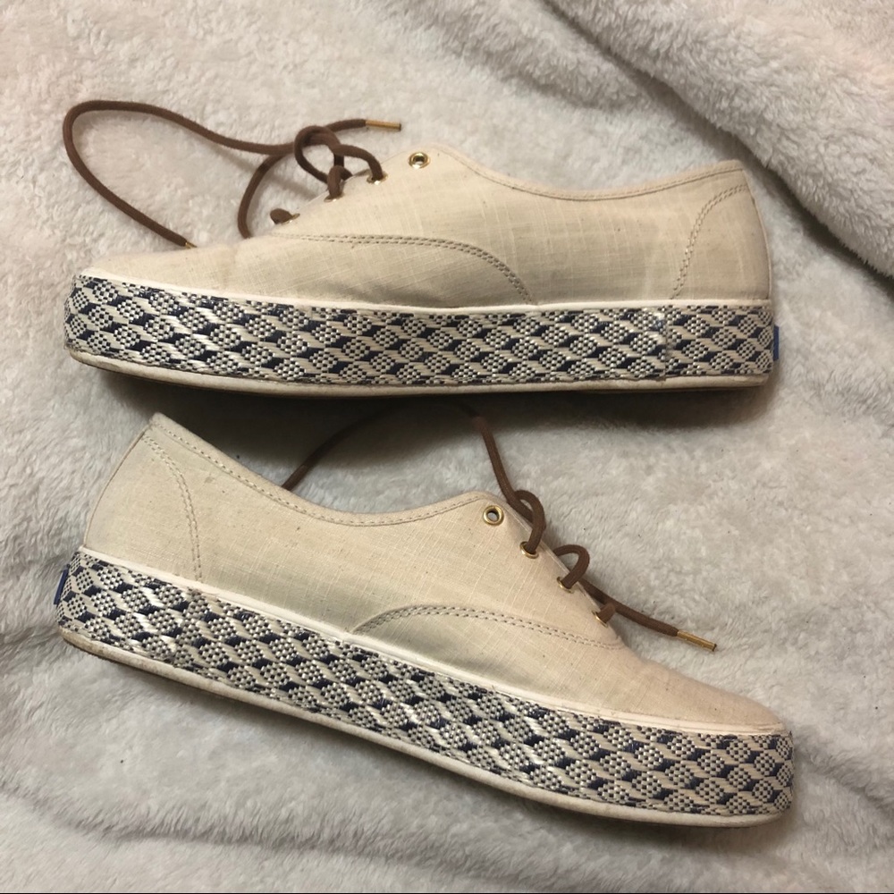 Brand new Keds natural ivory rafia sneakers